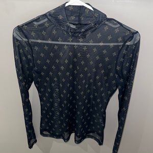 OVO/octobers very own, turtle neck, see through top, size M